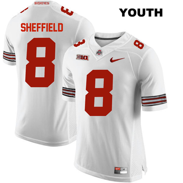 Ohio State Buckeyes Youth Kendall Sheffield #8 White Authentic Nike College NCAA Stitched Football Jersey AI19U34EH
